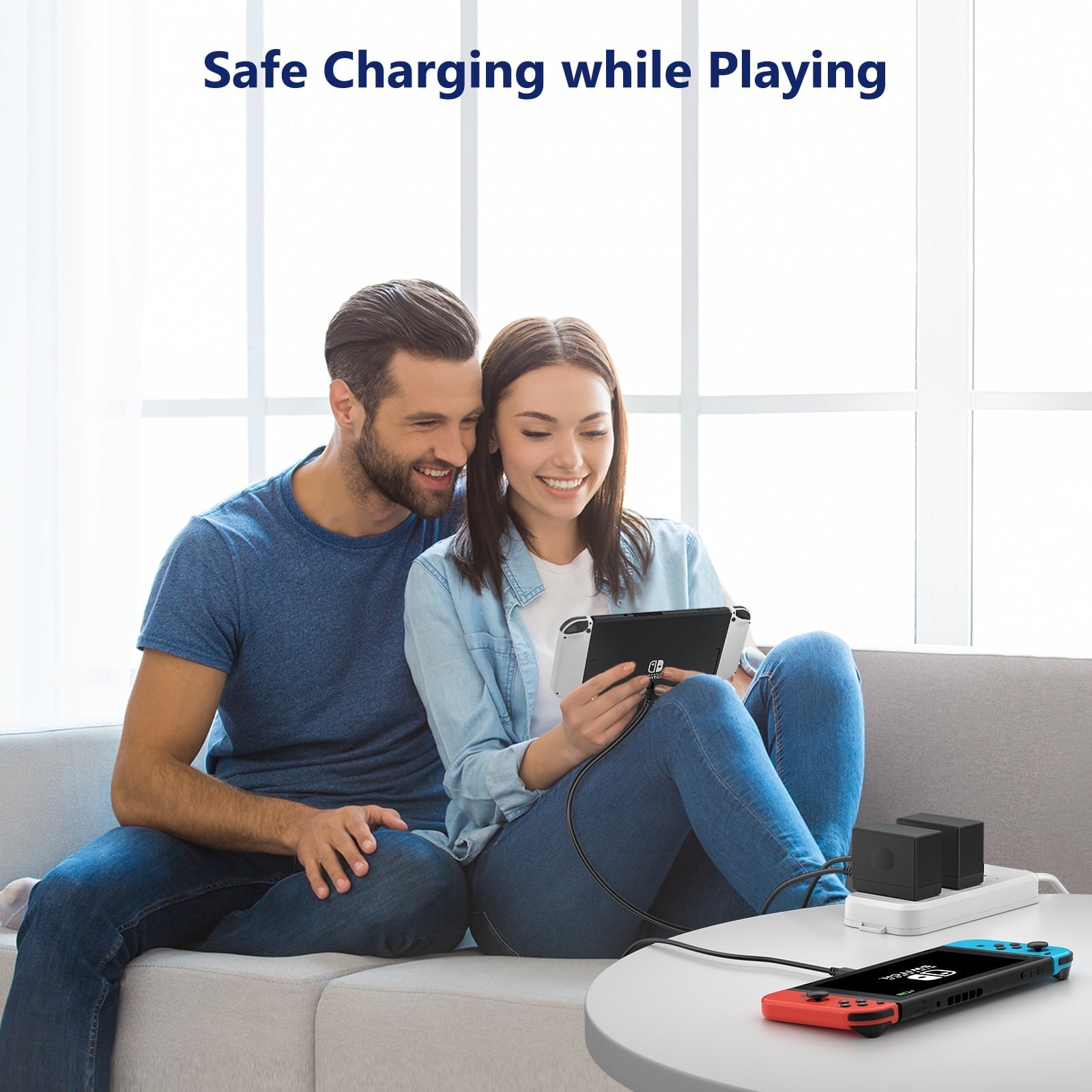Charger for Nintendo Switch, Switch Charger AC Adapter Power Supply 15V 2.6A Fast Charging Kit Compatible with Switch Dock/Switch and Pro Controller (Support TV Mode)