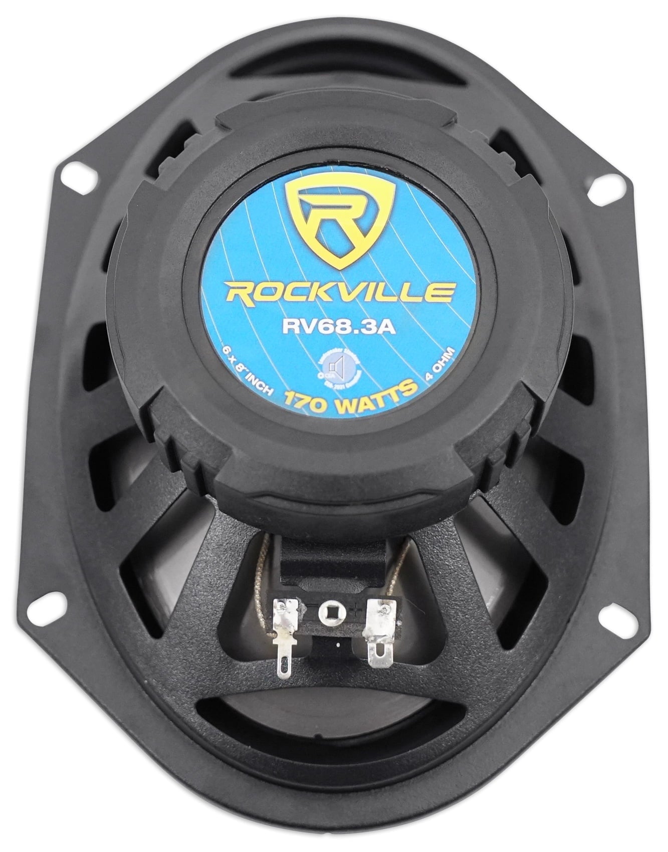 (4) Rockville RV68.3A 6x8" Car Speakers+Amplifier+Powered Hidden Spare Tire Sub