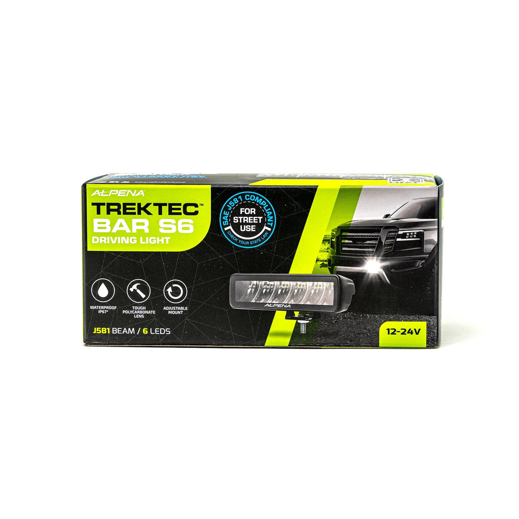 Alpena TrekTec LED Light Bar S6, 12V, Model 71073, Fit Type - Universal for Trucks, Cars, SUVs