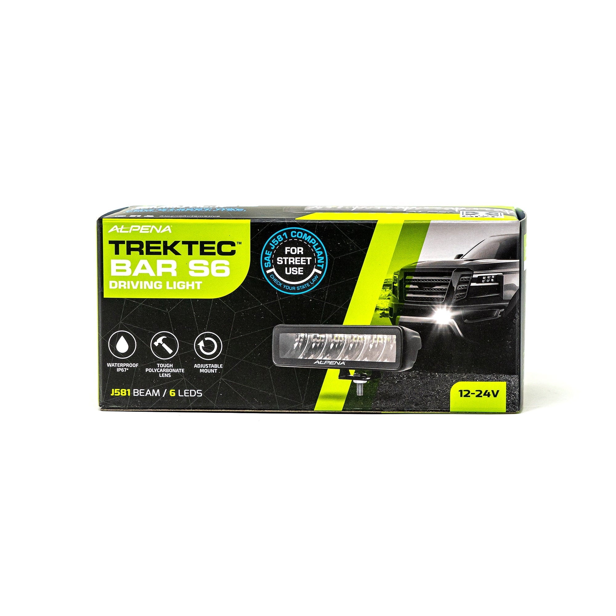 Alpena TrekTec LED Light Bar S6, 12V, Model 71073, Fit Type - Universal for Trucks, Cars, SUVs