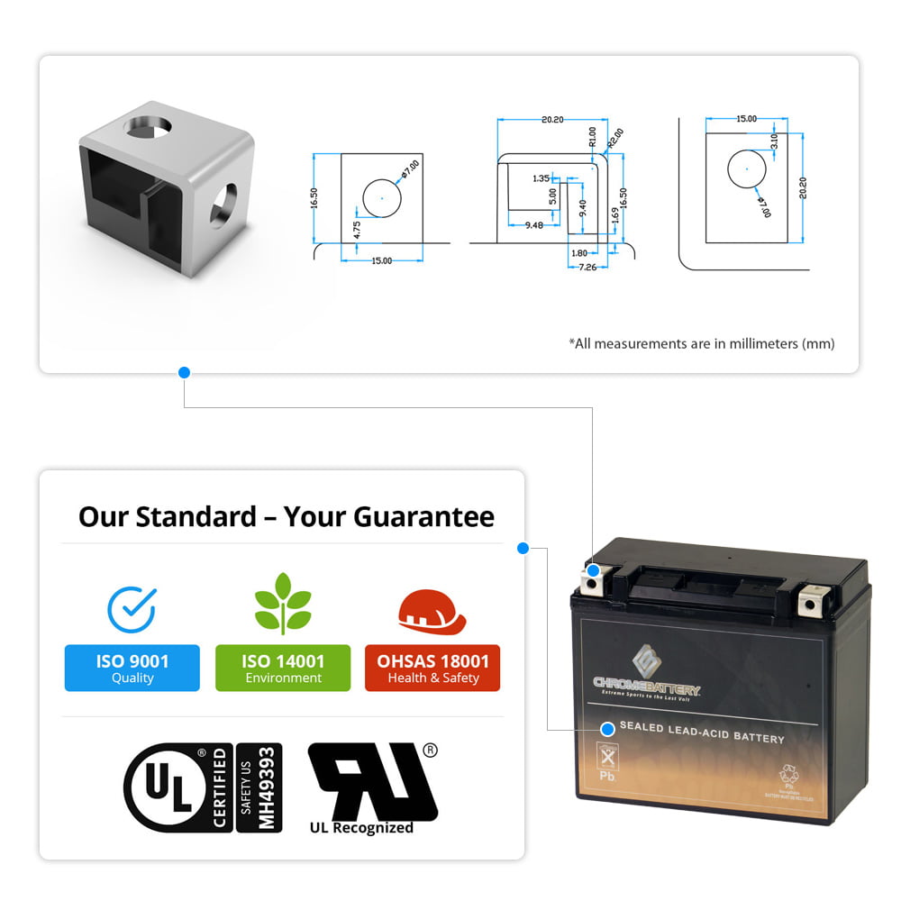 Ytx20Hl-Bs High Performance - Maintenance Free - Sealed Agm Motorcycle Battery