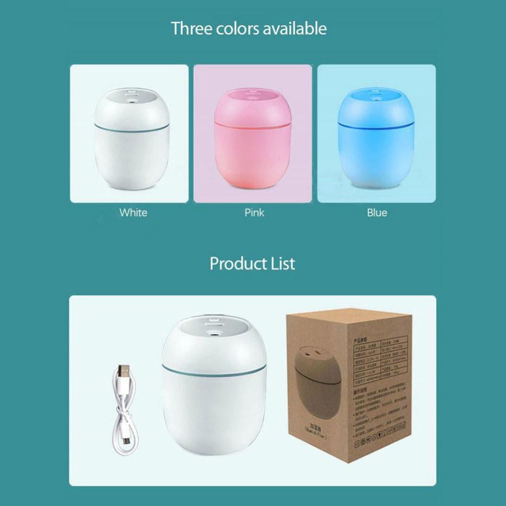 Portable Humidifier, Ultrasonic Warm and Cool Mist Humidifier with Colors Night Light, Small Personal Humidifier for Bedroom Home Desk Office Car Travel, Auto Shut-Off, Super Quiet