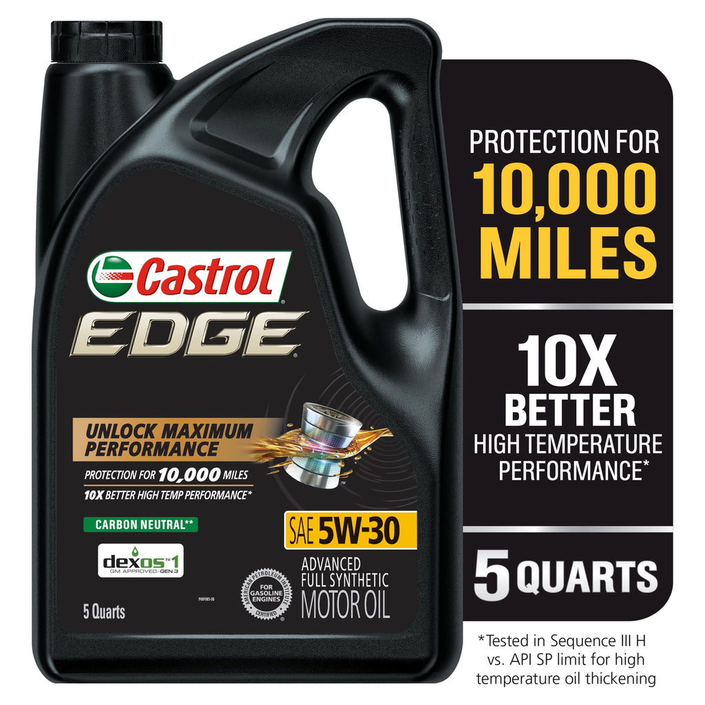 Castrol EDGE 5W-30 Advanced Full Synthetic Motor Oil, 5 Quarts