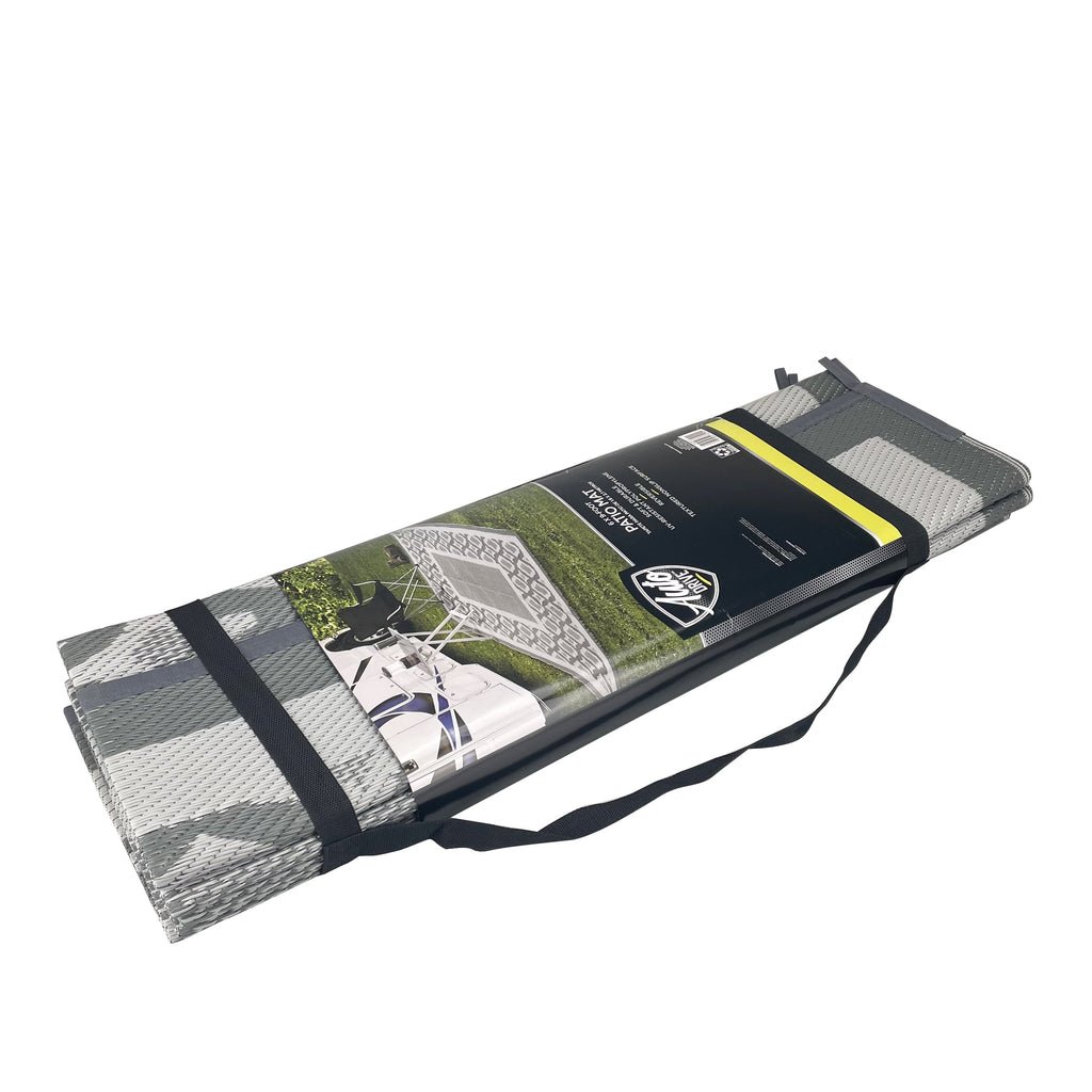 Auto Drive 6' x 9' Linked Geo Gray Reversible RV Outdoor Patio Mat