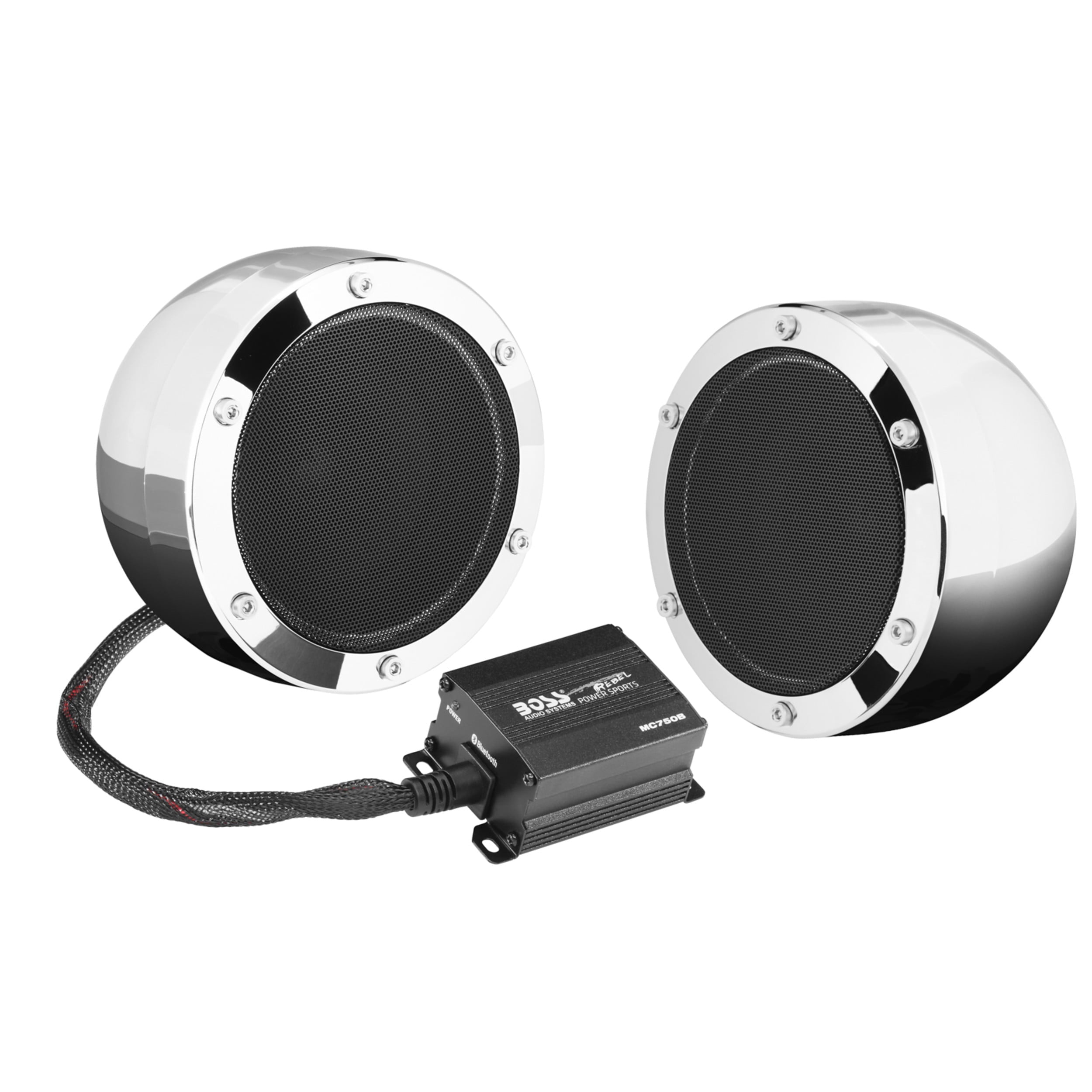 BOSS Audio Systems MC720B 4 inch Motorcycle Speakers and Amplifier Audio Sound System