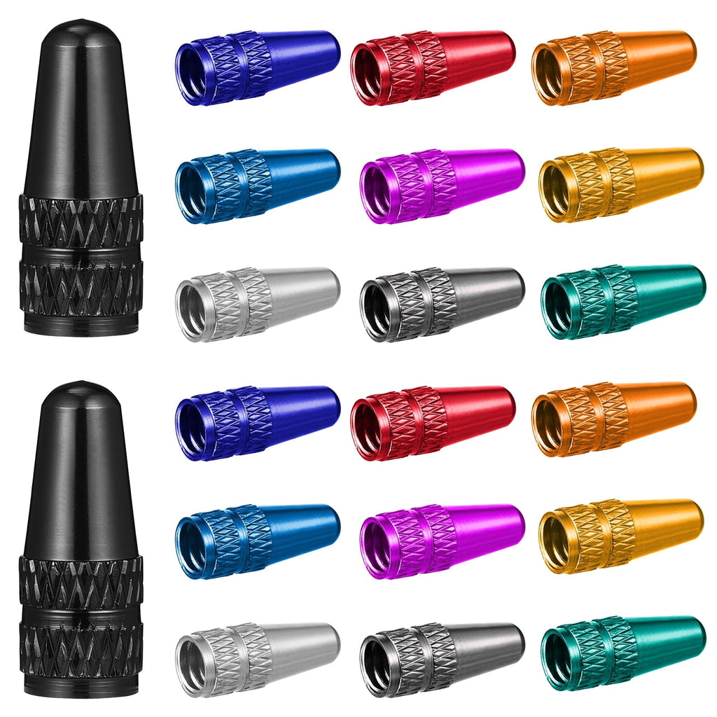 Etereauty WINOMO 20pcs Universal Valves Caps Presta Anodized Machined Aluminum Alloy French Style Bike Tire Caps Dust Covers