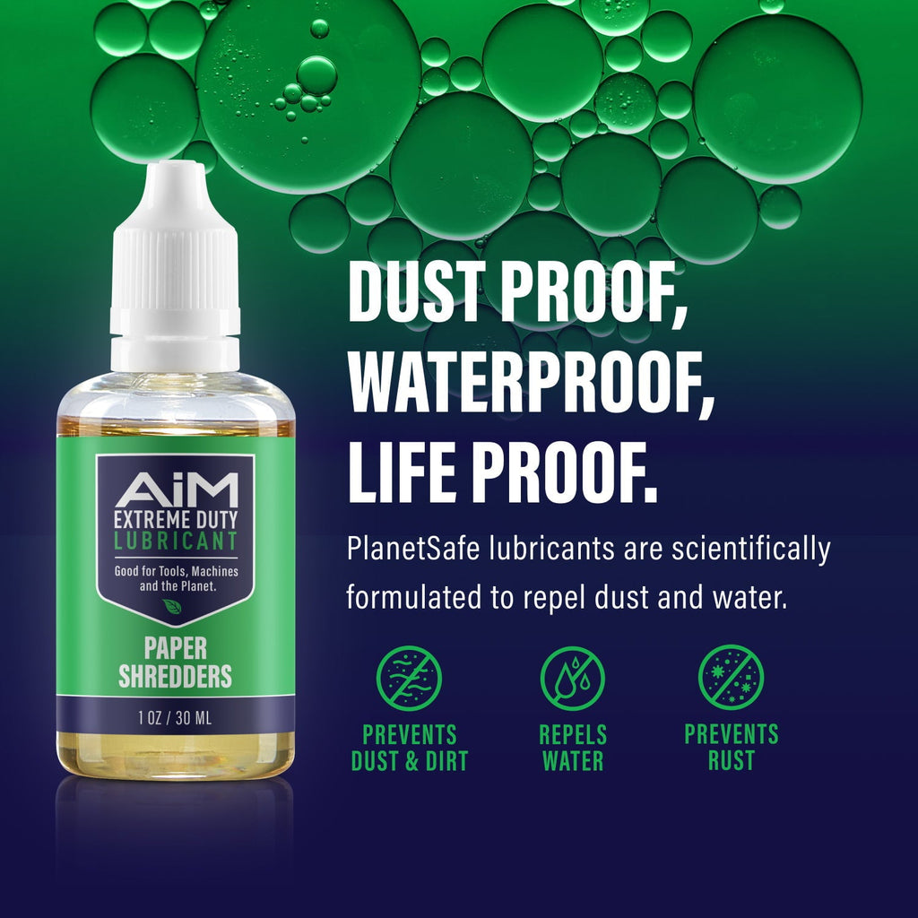 Paper Shredder Oil / Lubricant | 1oz AiM Extreme Duty | PlanetSafe Lubricants