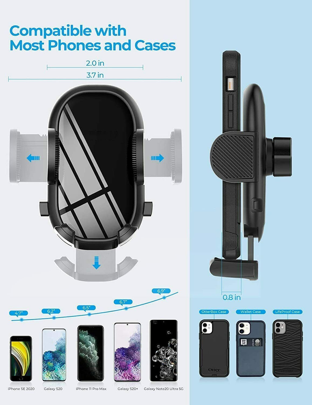 Car Air Vent Mount Cell Phone Holder Dock w/ Stable Clip For iPhone Samsung