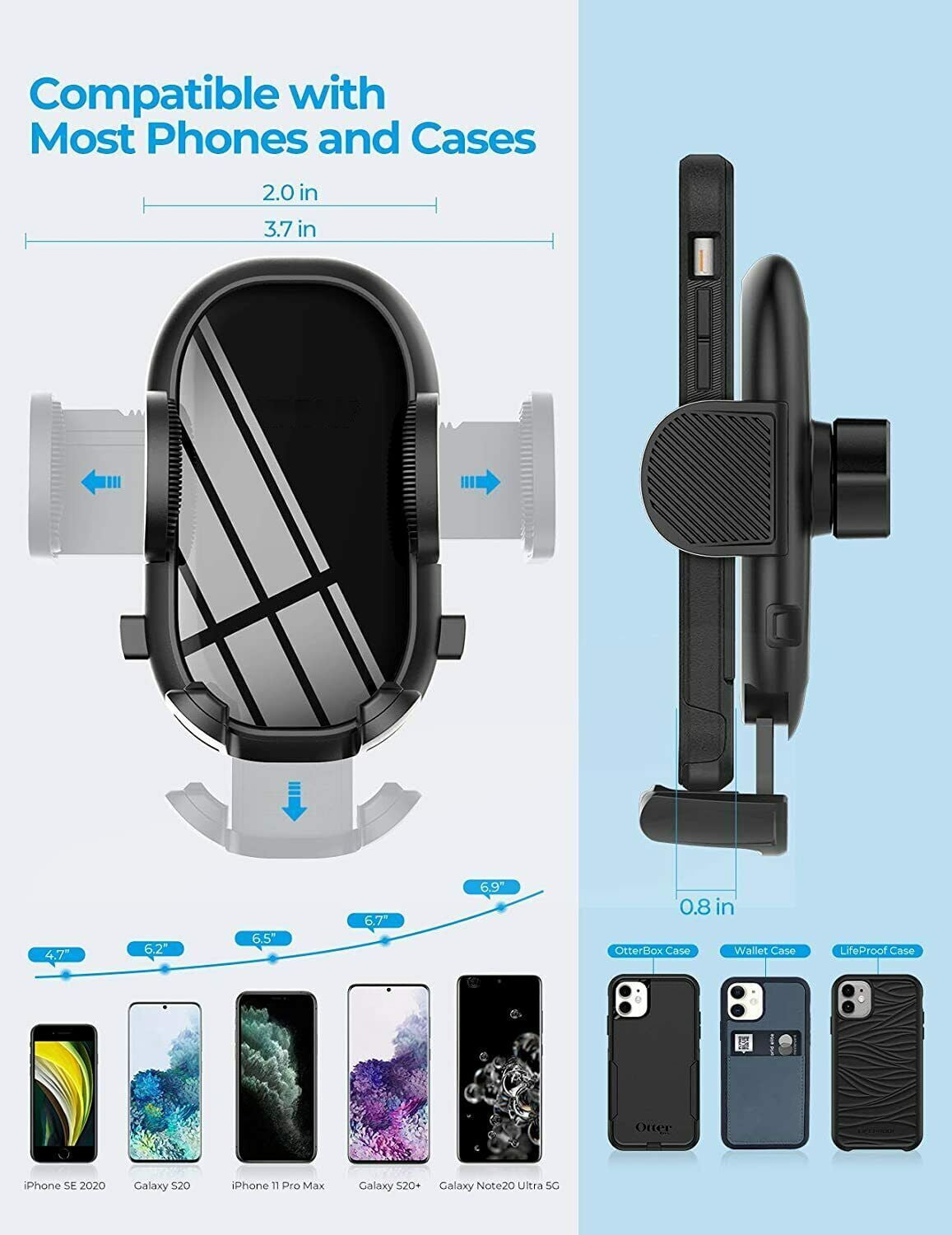 Car Air Vent Mount Cell Phone Holder Dock w/ Stable Clip For iPhone Samsung