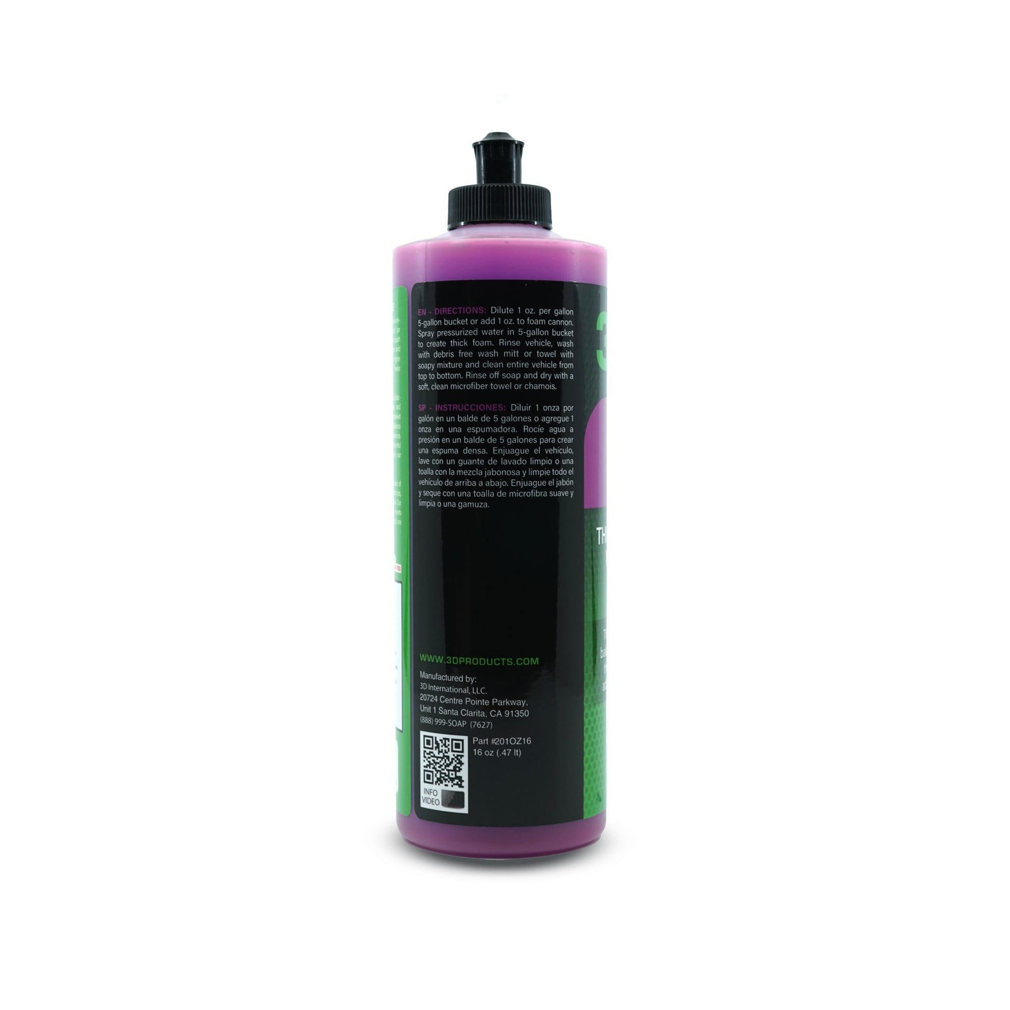 3D Wash N Wax Car Wash Soap - pH Balanced, Easy Rinse, Scratch Free Soap with Wax Protection - 16oz.