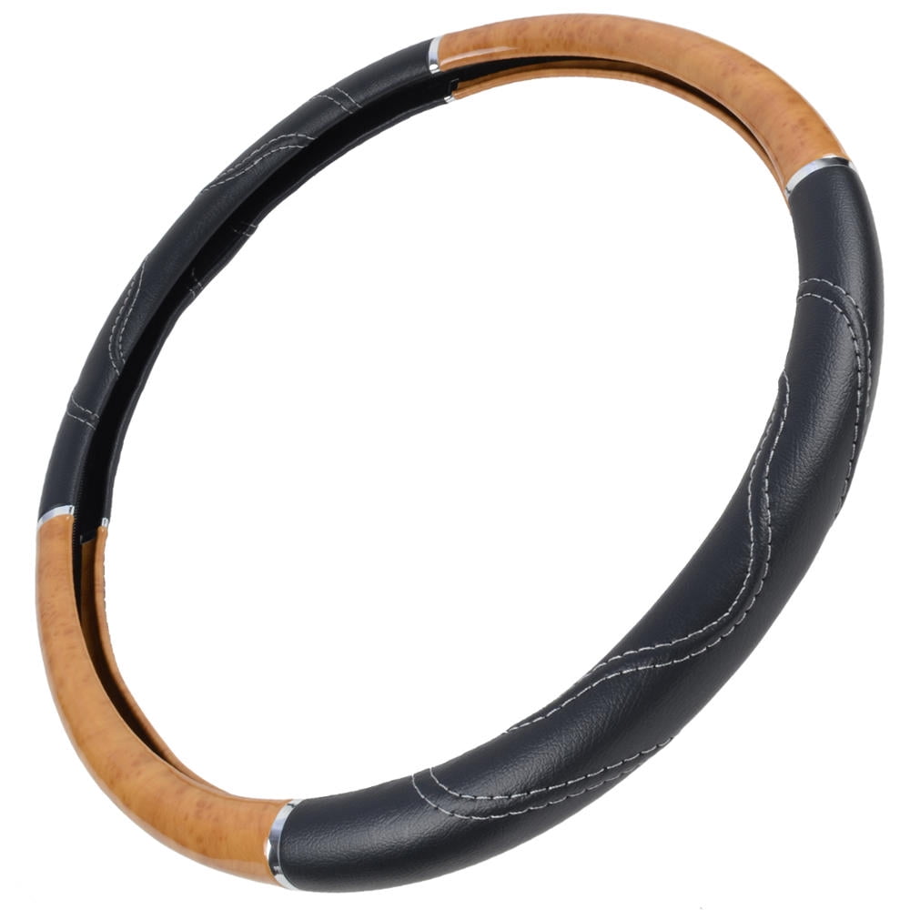 Motor Trend Premium 18" Inch Heavy-Duty Truck Wooden Steering Wheel Covers, Automotive Accessories