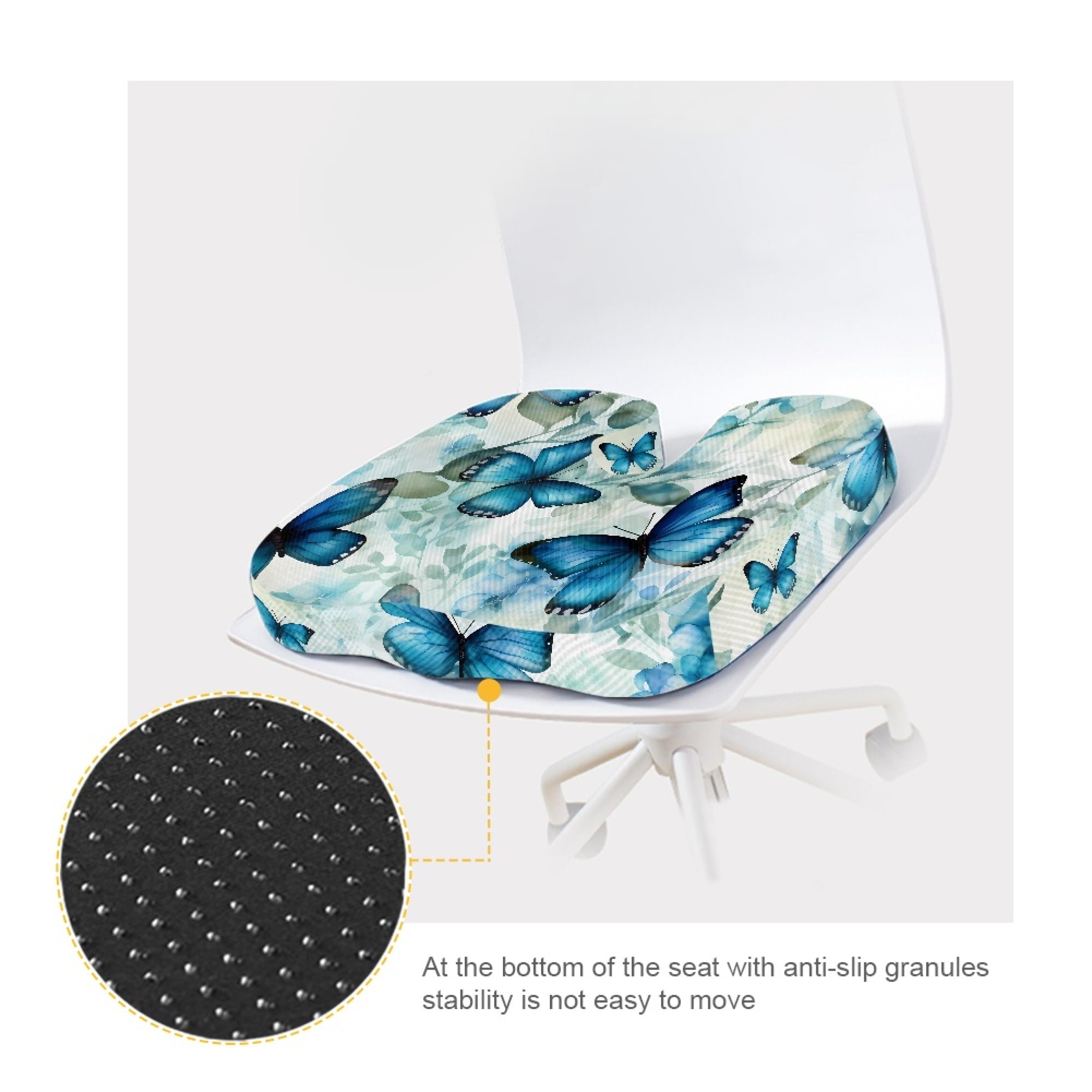 Nyznia Butterfly Cushion U-shaped Memory Foam Butt Pillow for Sciatica Pain Relief