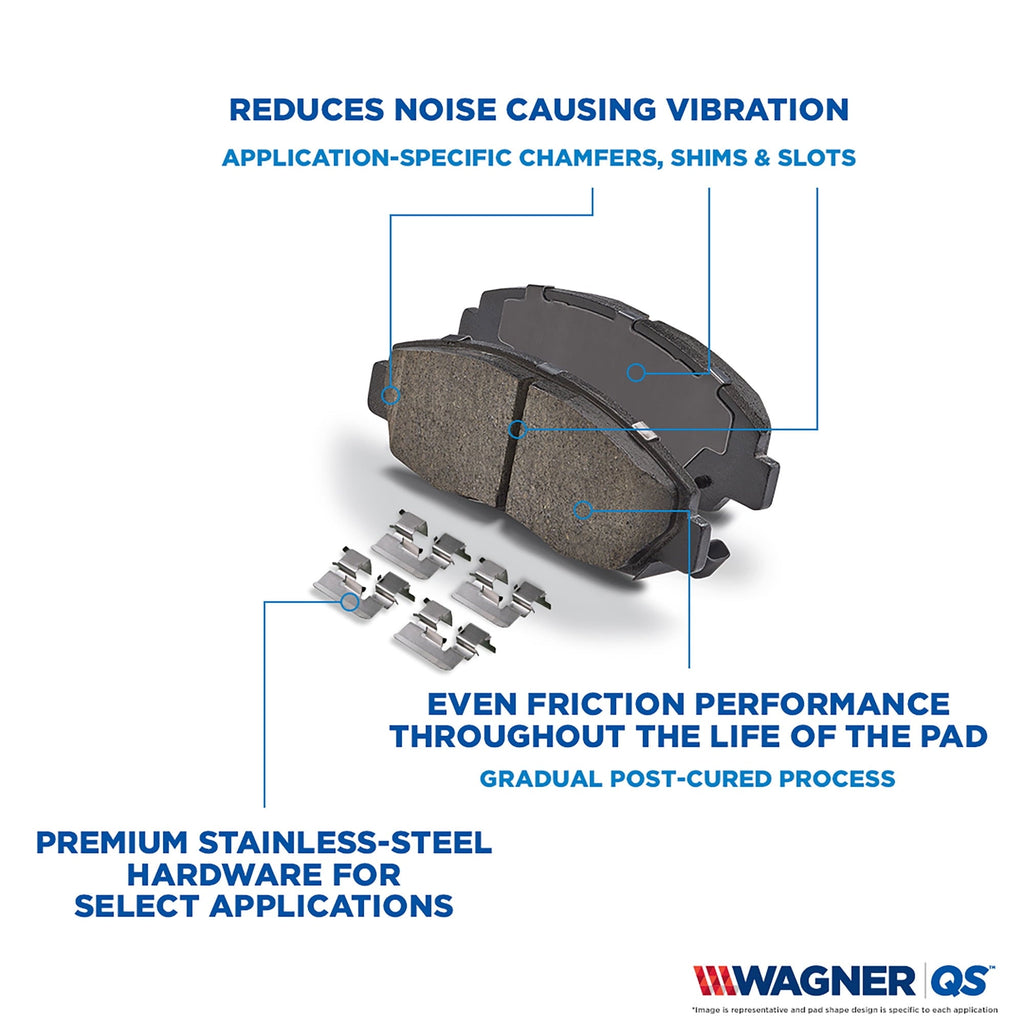 Wagner QuickStop ZD1037 Ceramic Disc Brake Pad Set Fits select: 2007-2017 JEEP PATRIOT, 2011-2014 CHRYSLER 200
