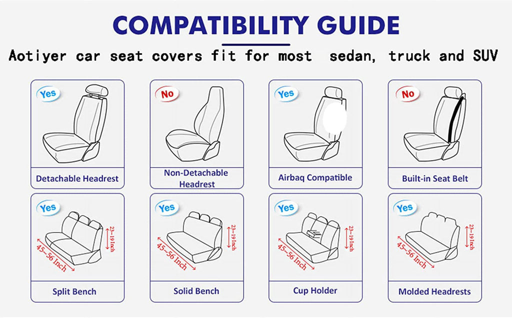 Aotiyer Full Set Car Seat Covers, Crown PU Leather Car Seat Cover Full Surround, Durable Comfortable Automotive Vehicle Cushion Cover Fit for Most 5 Seats Cars/SUV/Truck/Vans (Red)