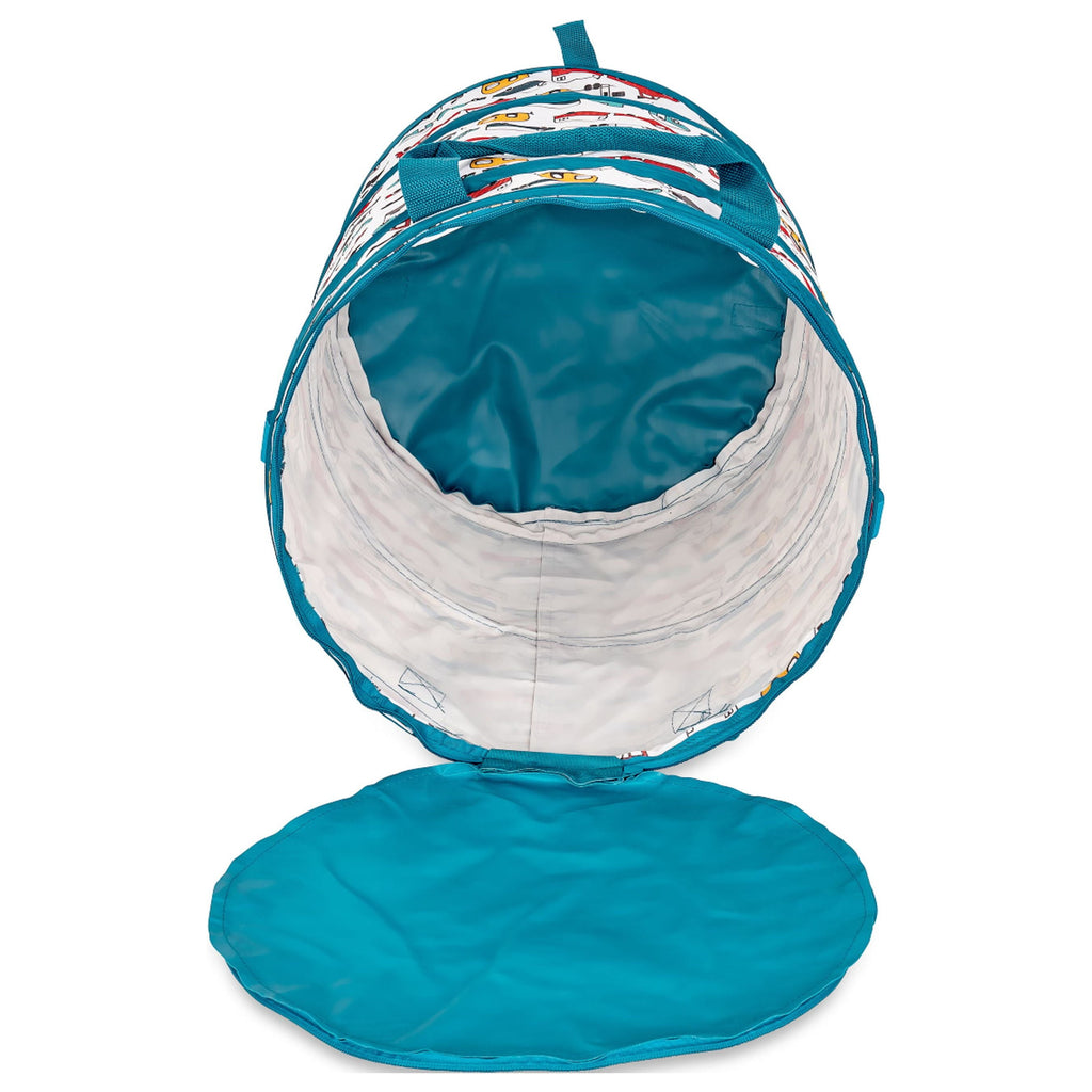 Camco Life is Better at the Campsite Pop-Up Container | Holds 13-Gallon Kitchen-Size Garbage Bag | Heavy-Duty PVC, Unique RV Pattern (42989)