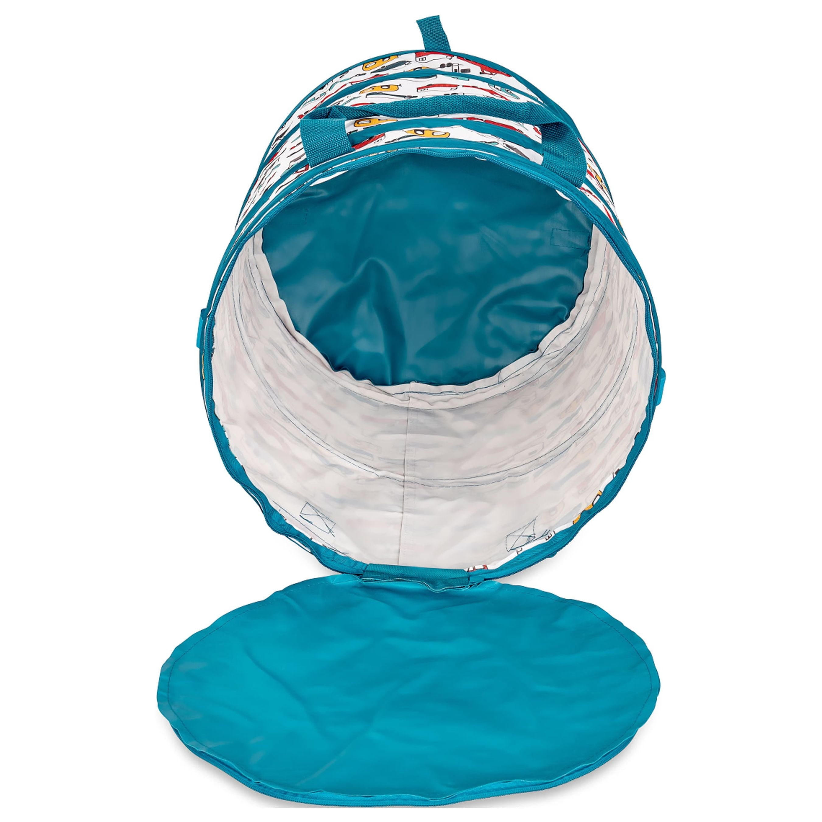 Camco Life is Better at the Campsite Pop-Up Container | Holds 13-Gallon Kitchen-Size Garbage Bag | Heavy-Duty PVC, Unique RV Pattern (42989)