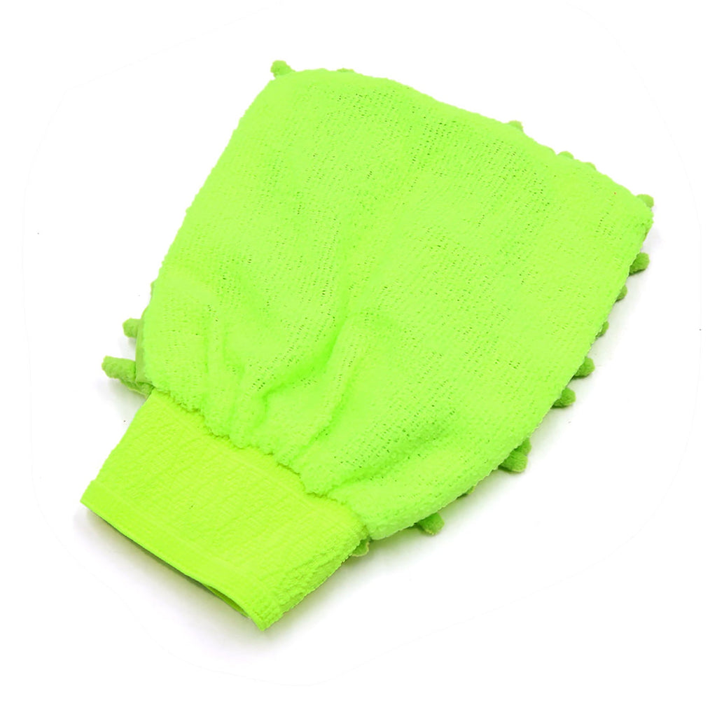 Unique Bargains Protective Microfiber Chenille Car Wash Glove Anti Scratch for Auto Vehicle Green
