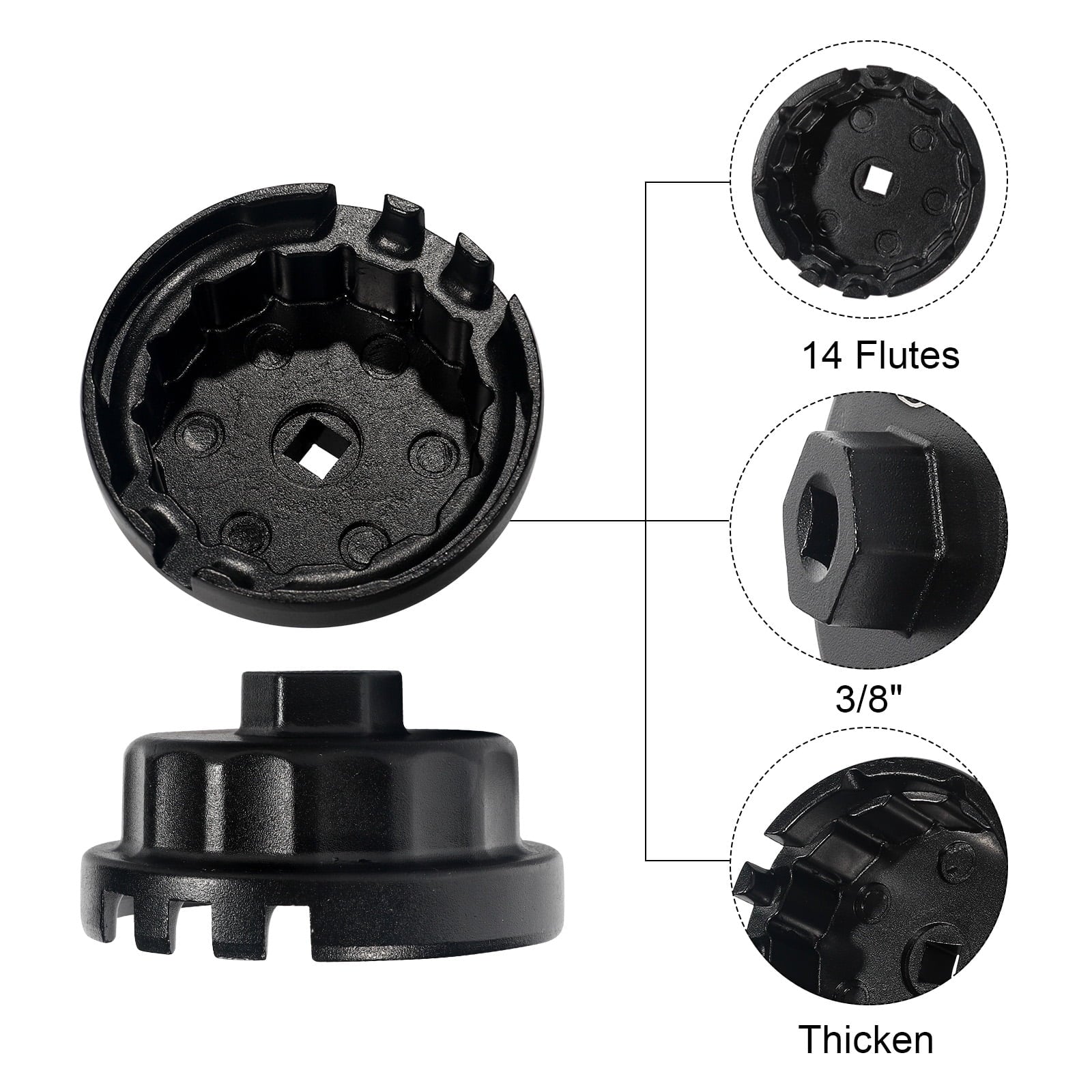 3mirrors Oil Filter Wrench Oil Filter Removal Tool Compatible with Toyota Lexus Scion RAV4 Camry Tundra Highlander Sienna Prius 2.5 - 5.7L Engine with 64mm Cartridge Style Oil Filter System