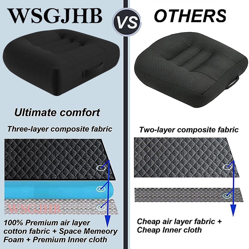 Adult Booster Seat Cushion, Car Seat Cushions for Short People/thick Office Chair Booster Seat Increase Field of View, for Trucks, Car, Office Chair, Home, Wheelchair,angle Lift Seat Cushion (black)