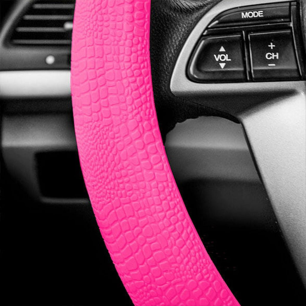 FH Group AFFH3001BABYPINK-FH3011 Silicone Dash Mat, Steering Wheel Cover with Air Freshener