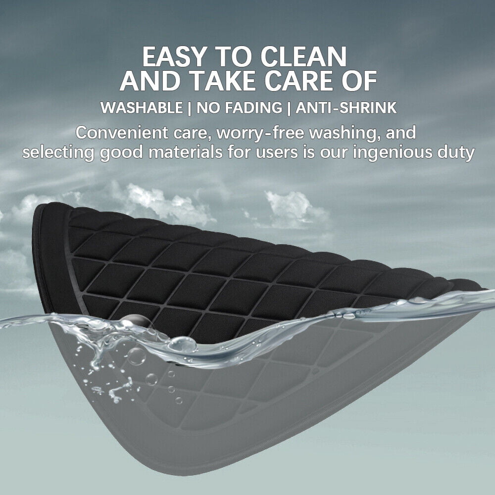 Virwir Car Seat Cushion Driver Seat Cushion W/ Comfort Memory Foam & Non-Slip Rubber, Black