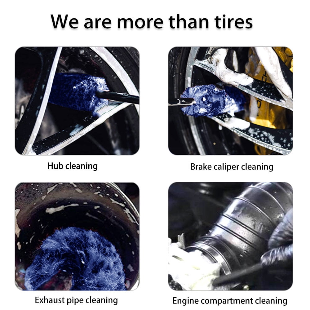 Car Wheel Tire Rim Wash Brush Detailing Cleaning Microfiber Auto Care Washing Tool Car Accesories （Blue）