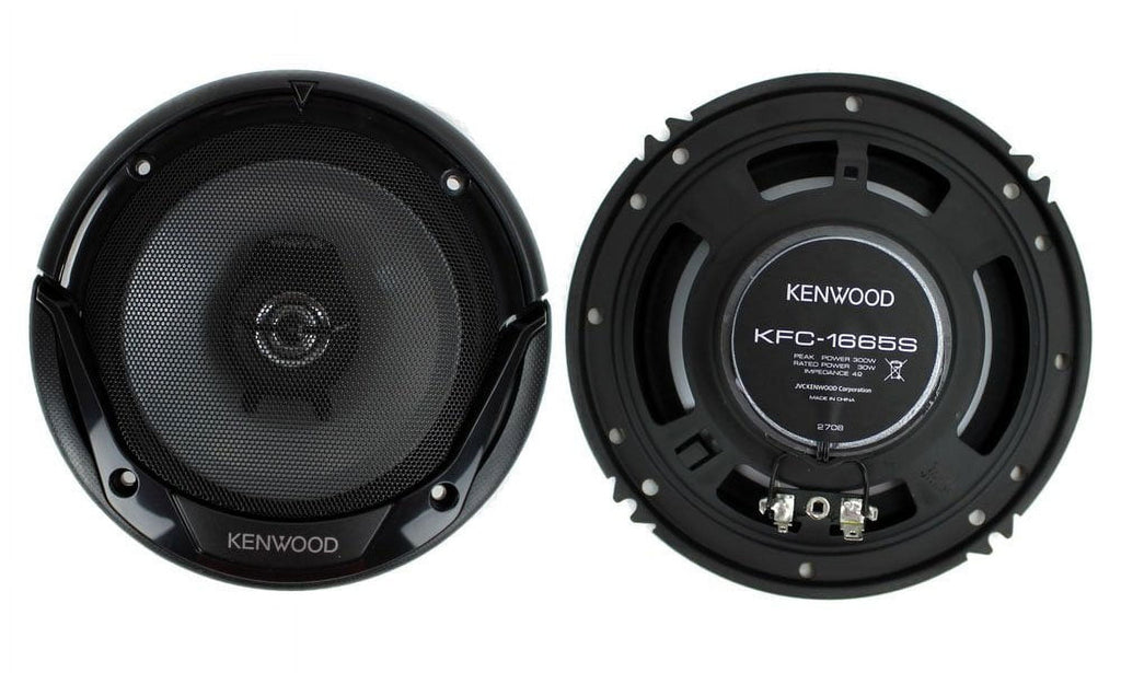2) New Kenwood KFC-1665S 6.5" 300 Watt 2-Way Car Audio Coaxial Speakers Stereo