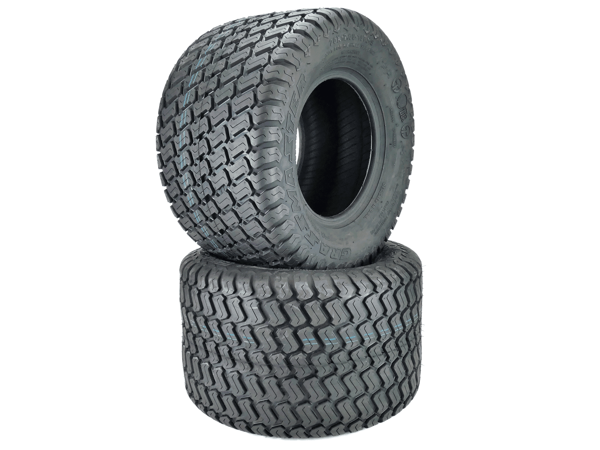 (2) OTR 20x12.00-10 Grassmaster 4 Ply Tires for Zero Turn Mowers