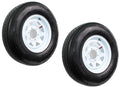 2-Pack Radial Trailer Tire On Rim ST225/75R15 15 in. LRD 6 Lug White Spoke Wheel