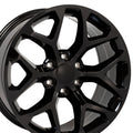 20" Replica Wheel CV98B Snowflake Fits Chevy Silverado Tahoe Rim 20x9 Black Wheel