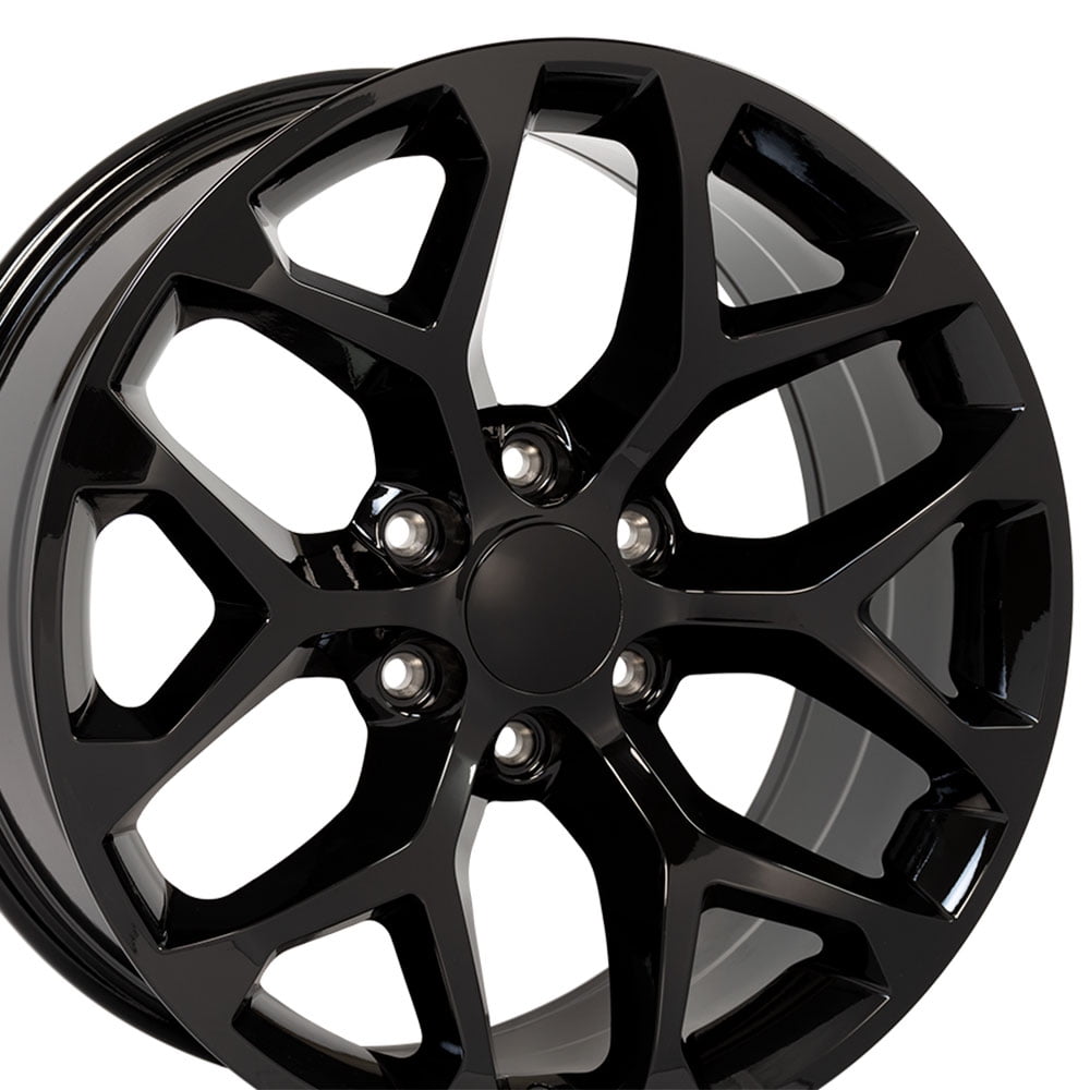 20" Replica Wheel CV98B Snowflake Fits Chevy Silverado Tahoe Rim 20x9 Black Wheel
