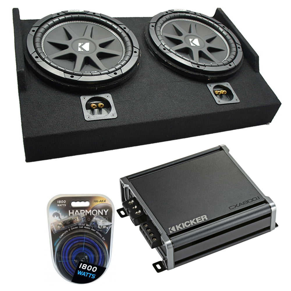 2015 - UP Ford F150 Super Cab Kicker Comp C10 Dual 10 Custom Sub Box CXA8001 Amp