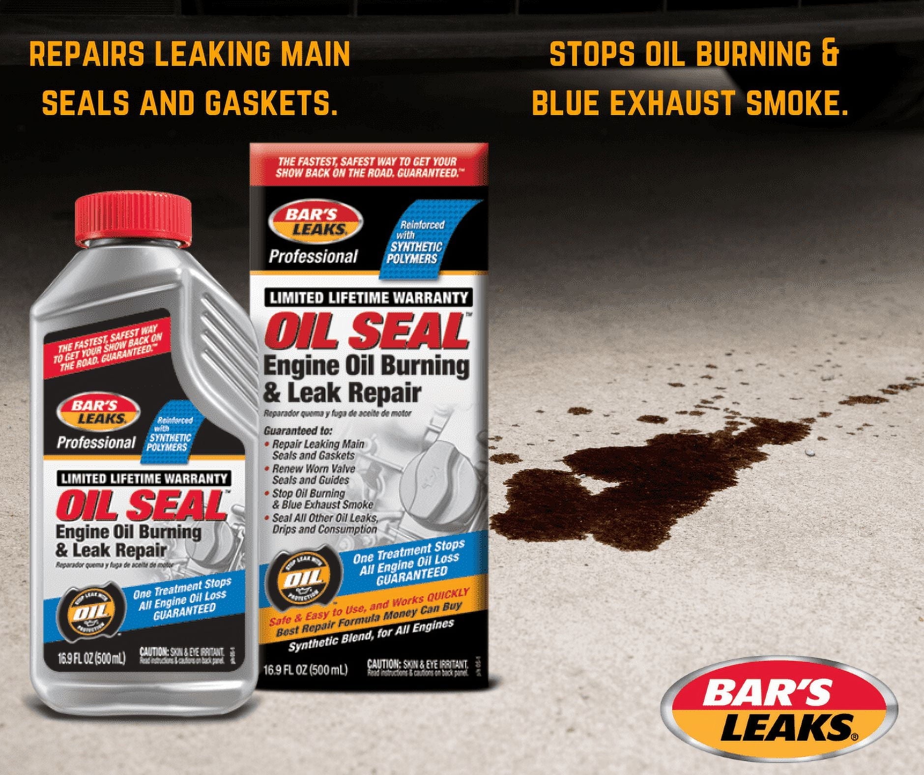 Bar's Leaks Oil Seal Engine Oil Burning & Leak Repair Additive, 16.9 oz