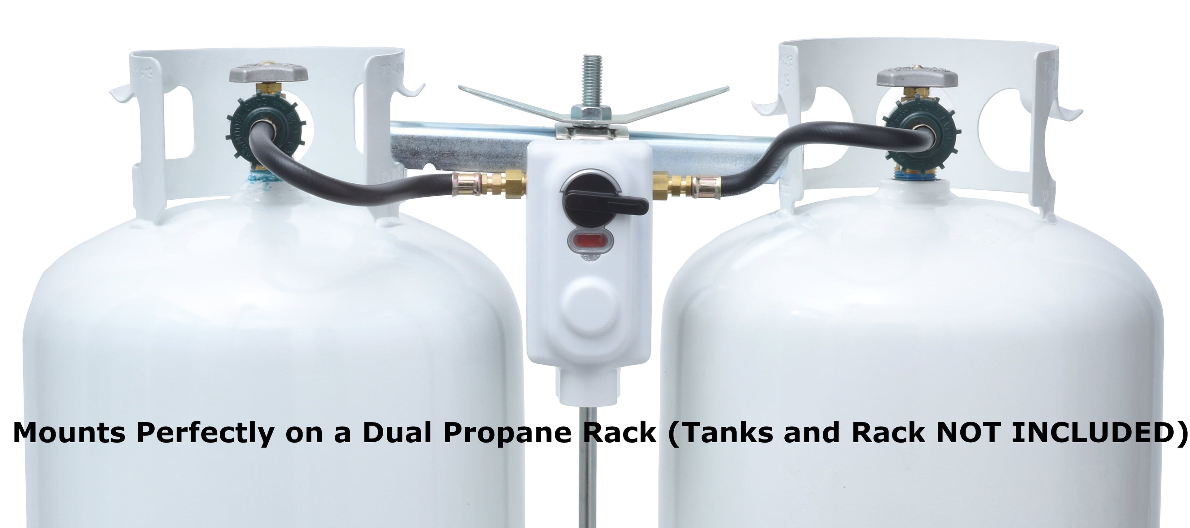 Flame King 2-Stage Auto Changeover Propane Gas RV Regulator Kit with 2 12" Pigtails