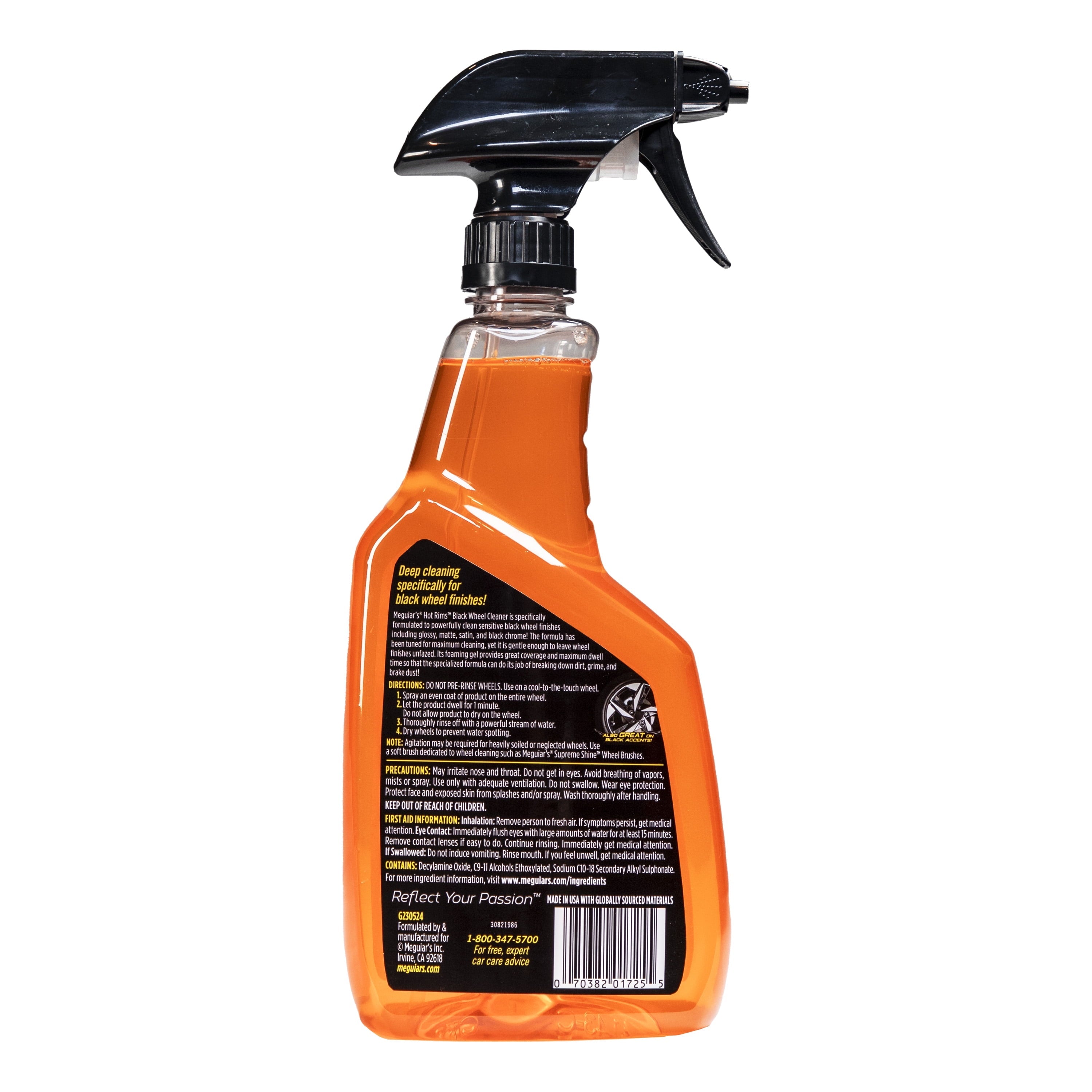 Meguiar's Hot Rims Black Wheel Cleaner, Best Cleaner for Matte Black Wheels, G230524, 24 oz