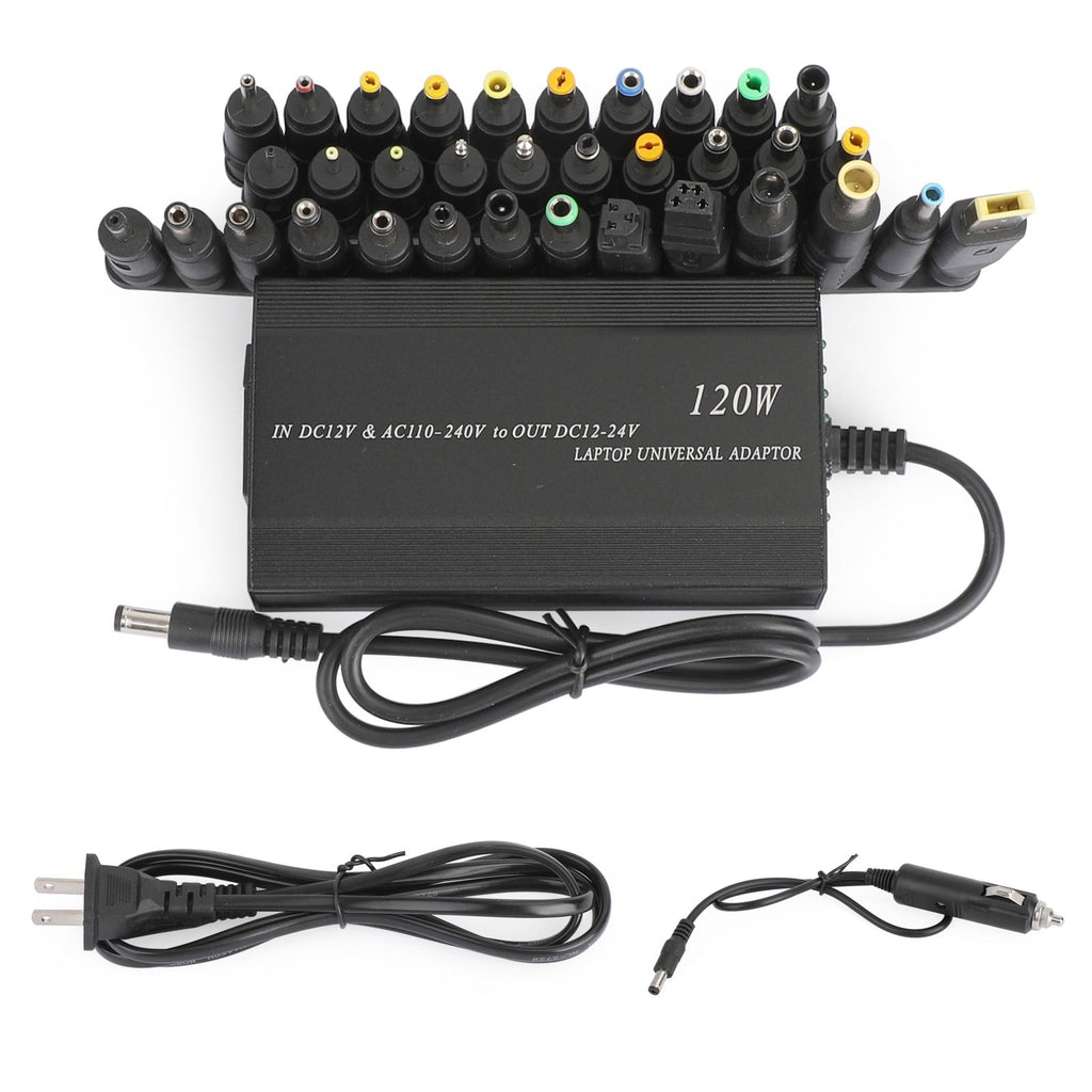 Mad Hornets 120W Car Home 34 Tips Power Supply Adapter Charger for Laptop Notebook US Plug Universal with Multiple Protection Function for Phones Digital Products