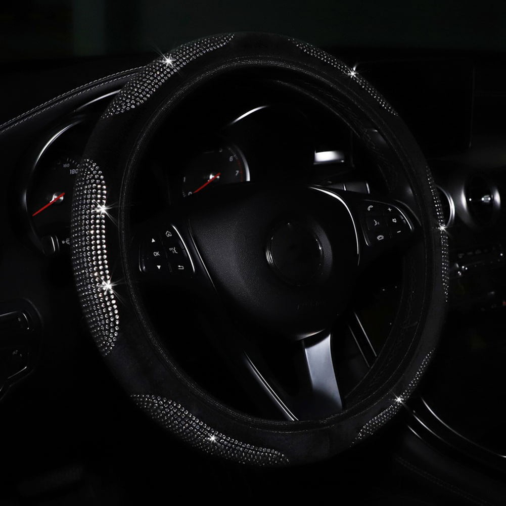 Gerich Universal Bling Diamond Car Steering Wheel Cover 15\'\'/38cm for Car Accessories