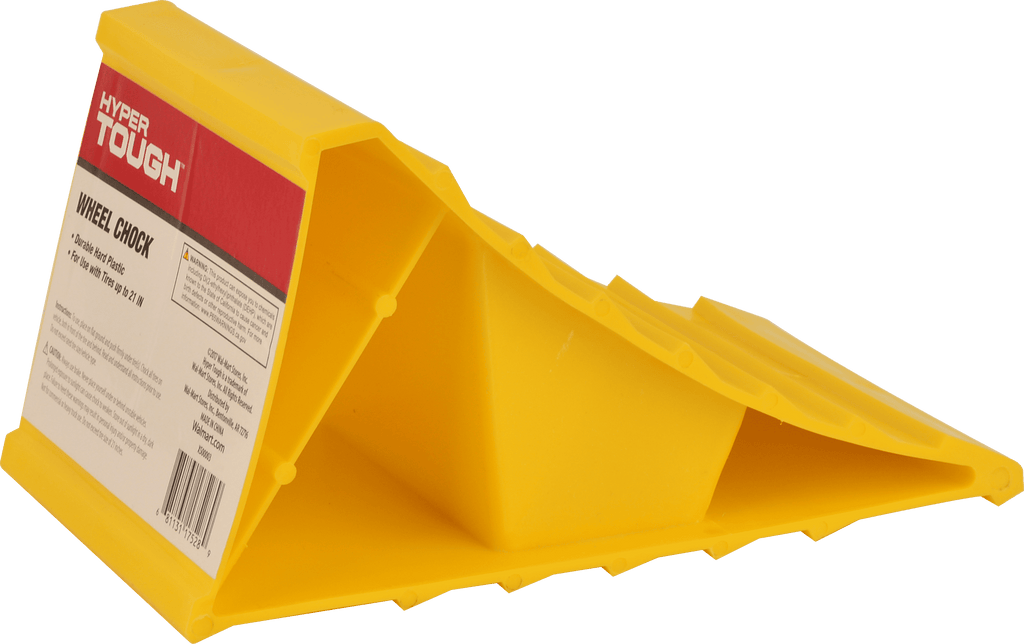 Hyper Tough Wheel Chock Heavy Duty Yellow Plastic