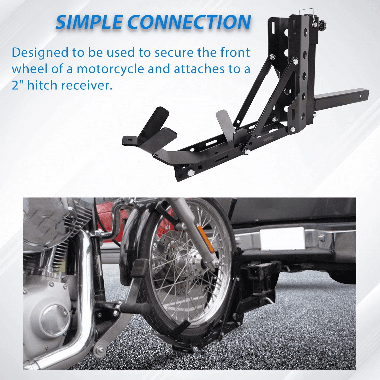Kojem 800lb Motorcycle Trailer Hitch Carrier Tow Dolly Hauler Mount Rack 2 " Heavy Duty Steel