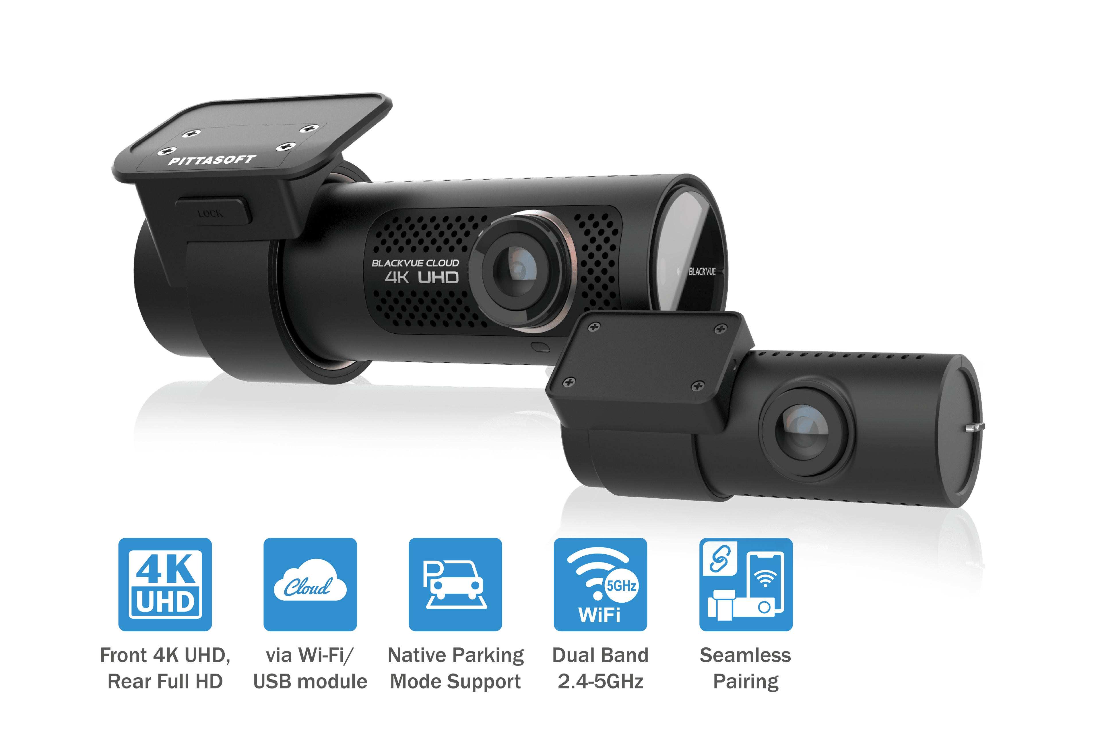 BLACKVUE DR900X-2CH PLUS | 4K UHD CLOUD DASHCAM | BUILT-IN WI-FI, GPS, PARKING MODE VOLTAGE MONITOR (32GB)
