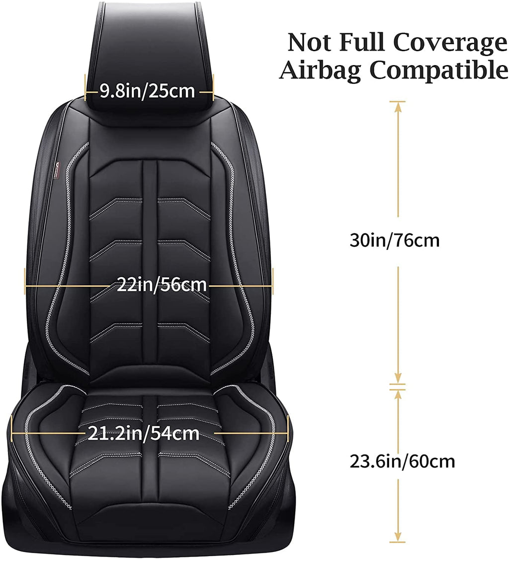 Coverado Front Seat Covers, Waterproof Leatheratte Car Seat Protector 2 Pieces, Protective Seat Cushions Universal Fit Most Vehicles, Sedans, SUVs, Trucks and Vans, Line Pattern