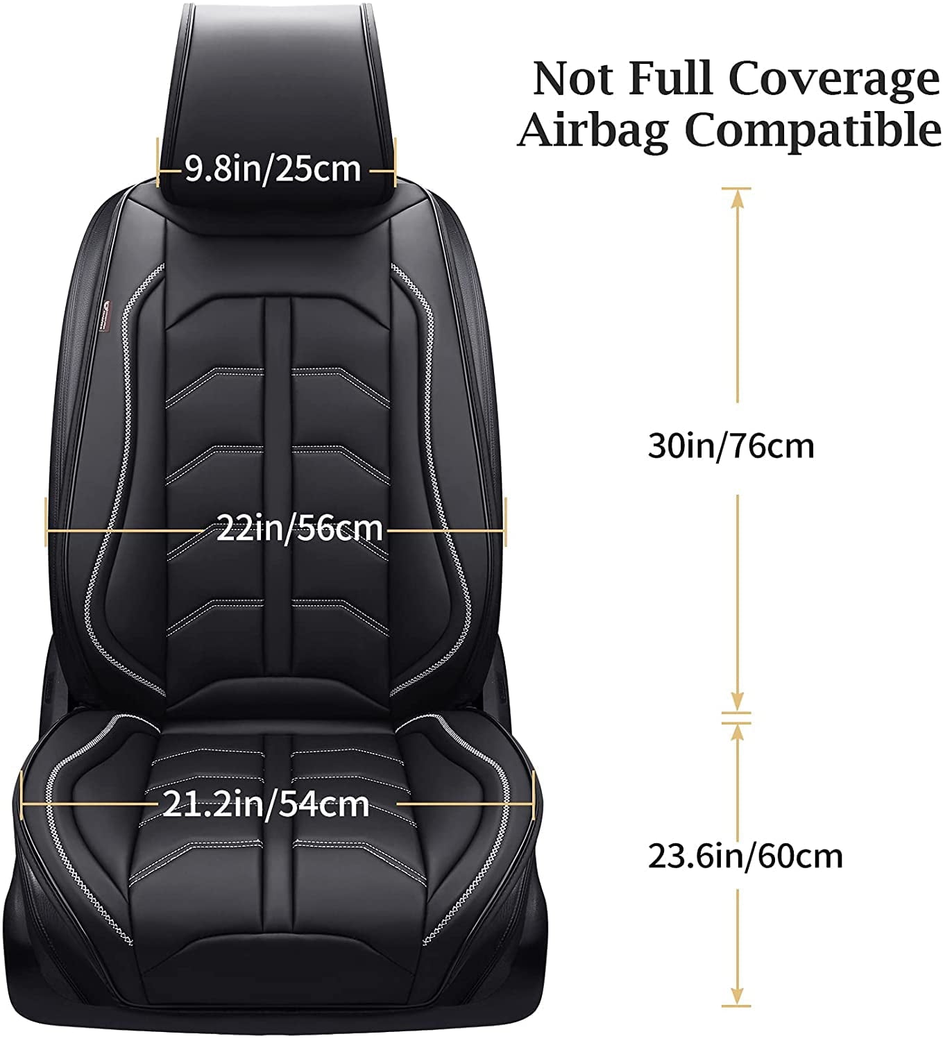 Coverado Front Seat Covers, Waterproof Leatheratte Car Seat Protector 2 Pieces, Protective Seat Cushions Universal Fit Most Vehicles, Sedans, SUVs, Trucks and Vans, Line Pattern