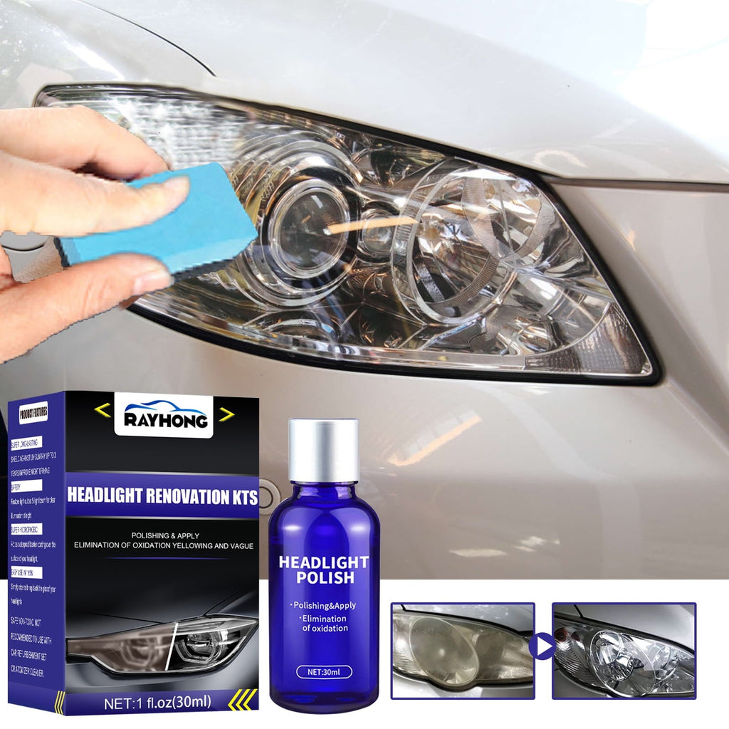 Headlight Restoration Kit, Heavy Duty DIY Headlight Repair Kit to Remove Yellow Gaze, Sand, Refine,Polish