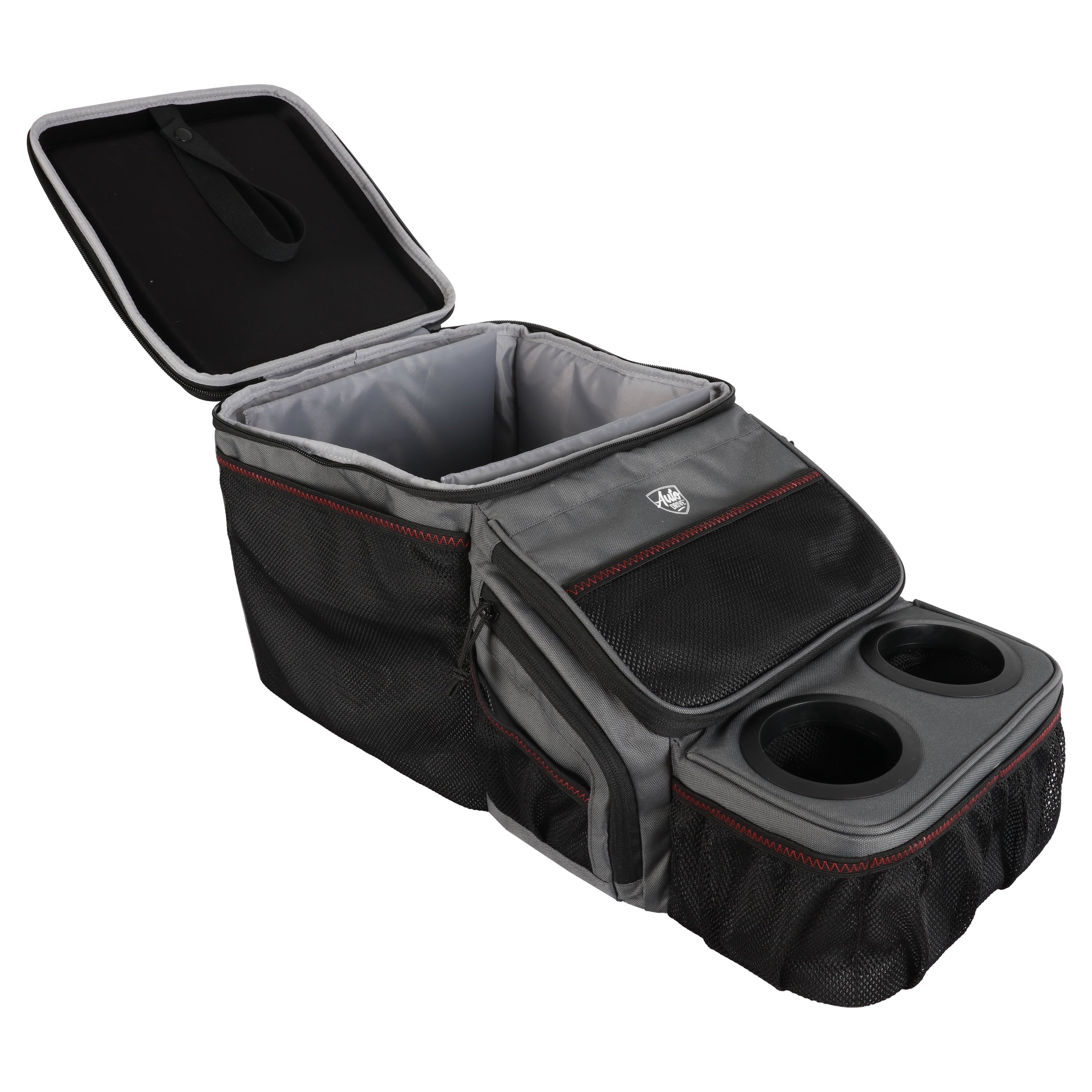Auto Drive Backseat Organizer with Cup Holders and Storage, Black