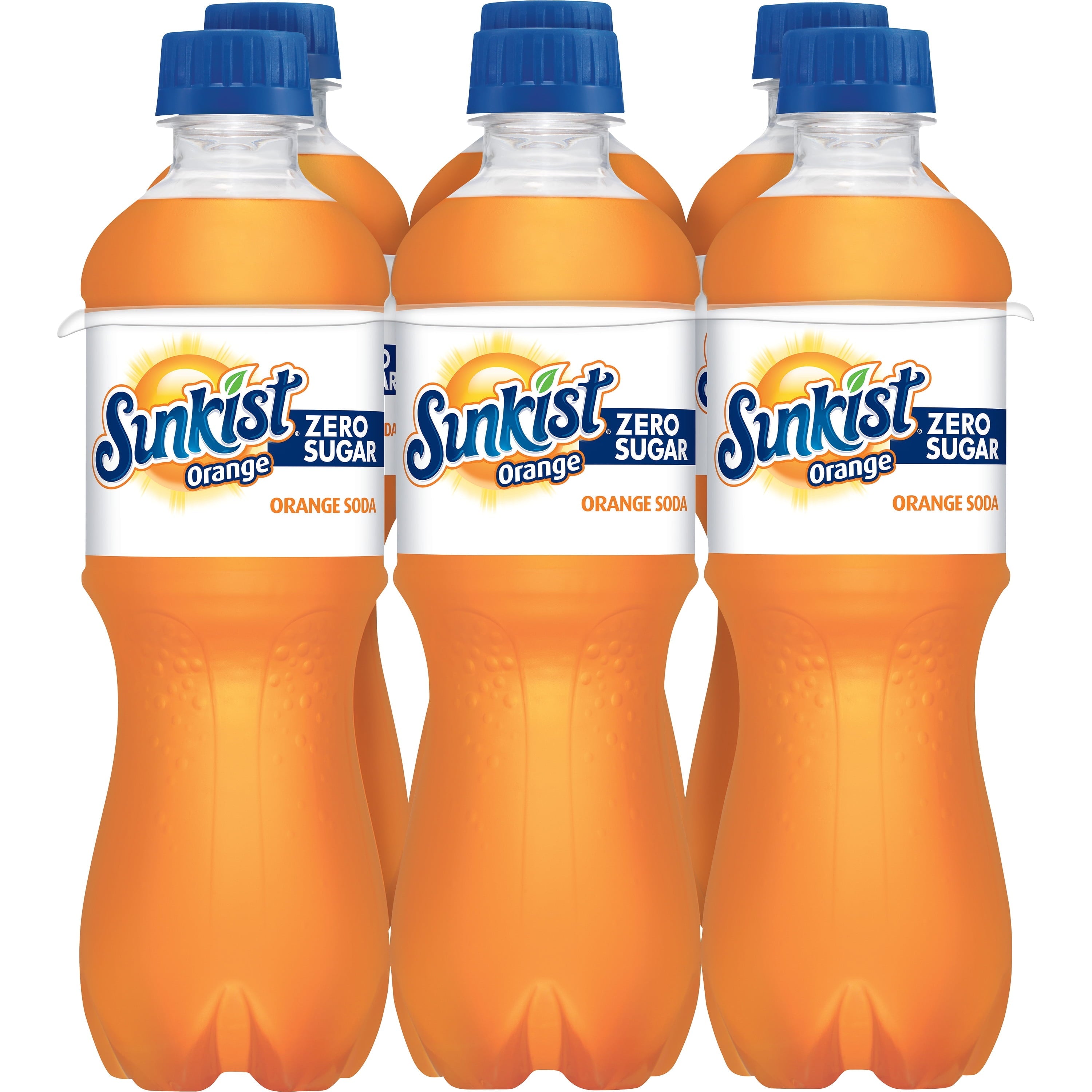 Sunkist Zero Sugar Orange Soda, .5 L bottles, 6 pack