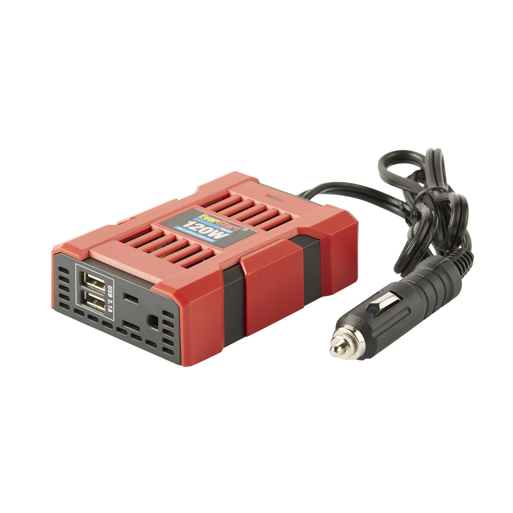 EverStart Portable 120 Watts Slim Inverter with Digital Display, 2 USB Ports and 1 AC Port