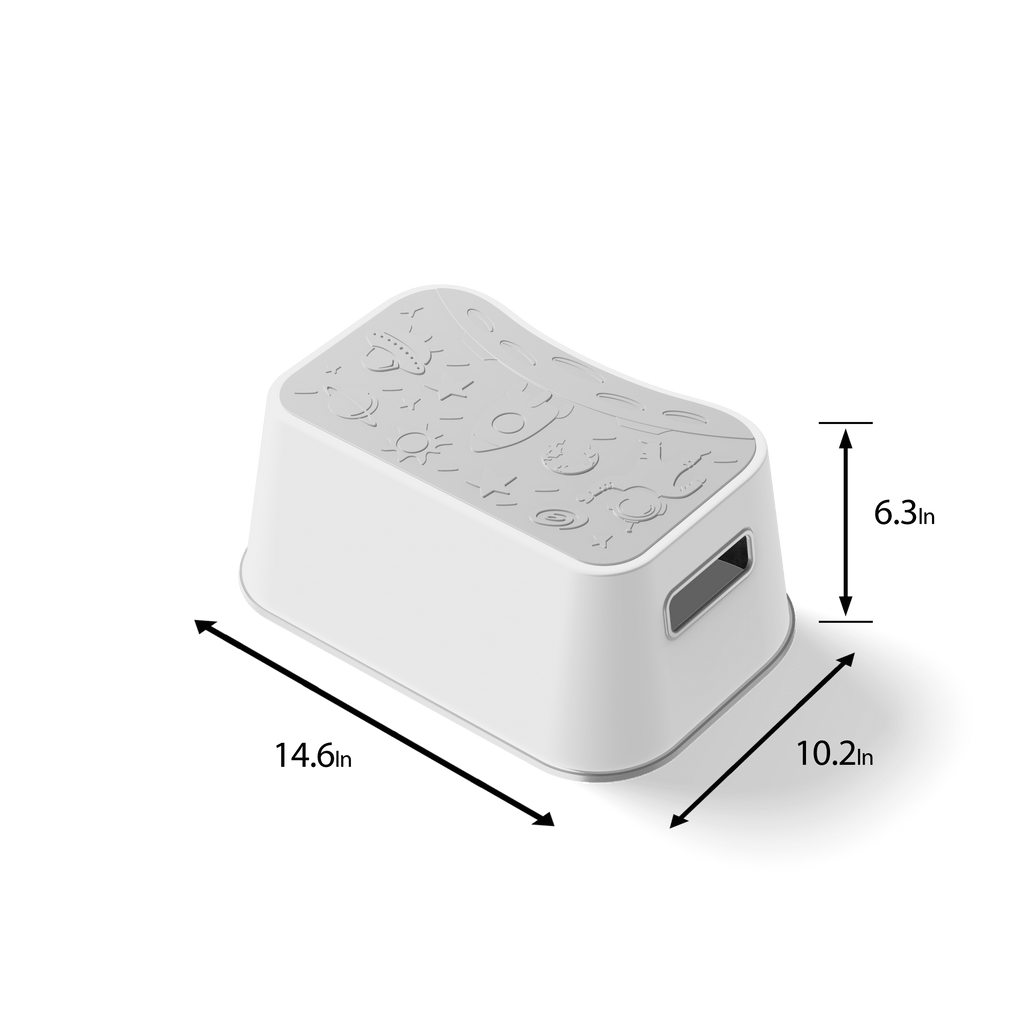 Uncle Wu Kids Step Stool - Potty Training Stool - Slip-Resistant Surface One Step Stool for Kids/Adult (Gray White)