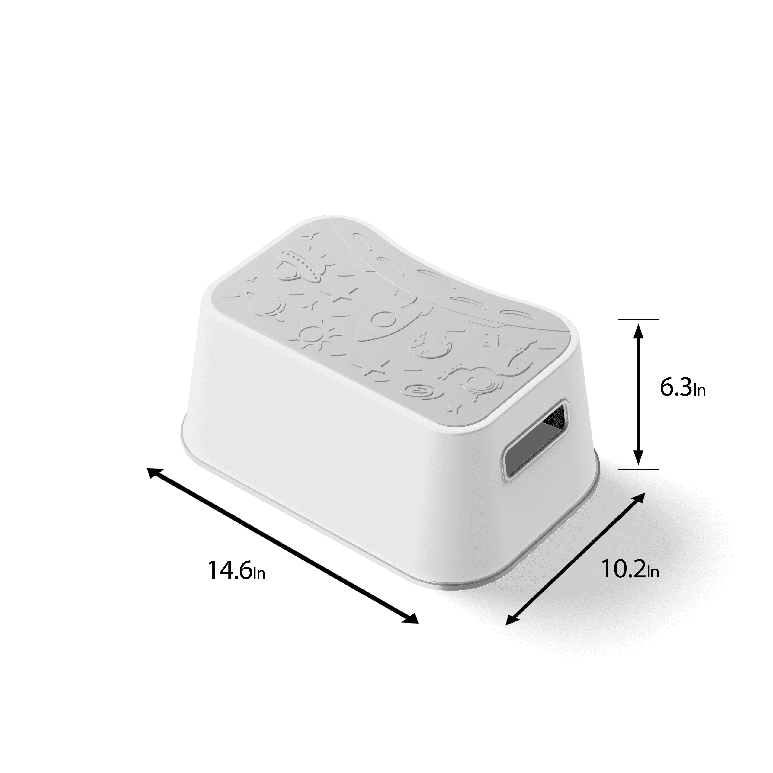 Uncle Wu Kids Step Stool - Potty Training Stool - Slip-Resistant Surface One Step Stool for Kids/Adult (Gray White)