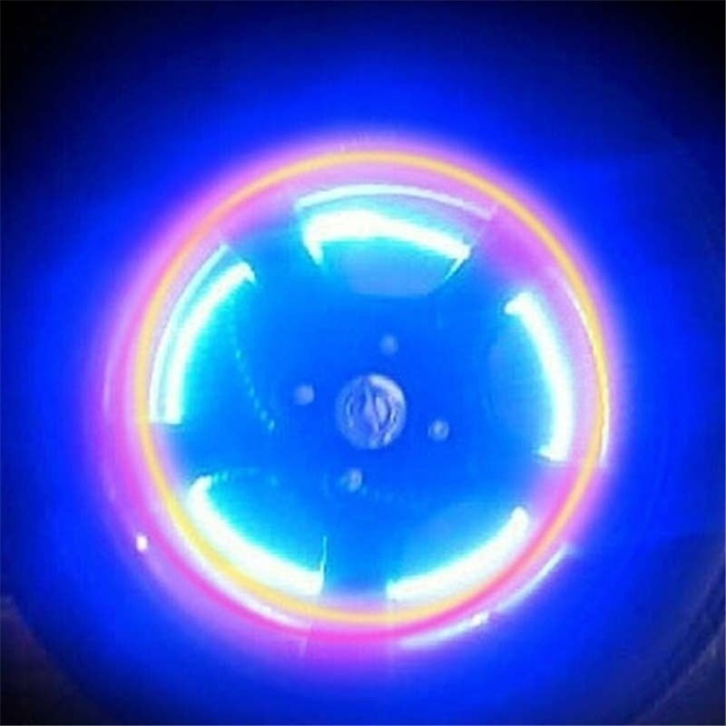 2/4/8pcs Bike Car Motorcycle Wheel Tire Tyre Valve Cap Flash LED Light Spoke Lamp Car Stem Cap