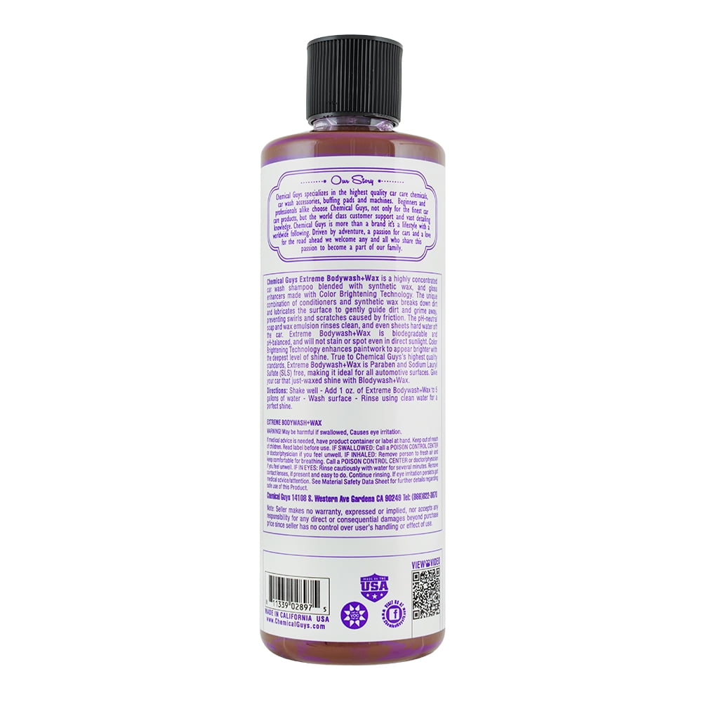 Chemical Guys CWS20716 Extreme Bodywash & Wax Foaming Car Wash Soap, 16 oz